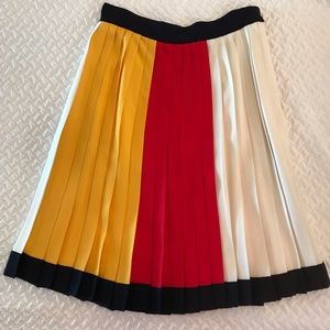 Vintage Ann Taylor color block pleated skirt